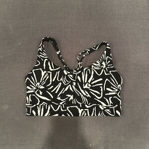 Athleta Black and White Graphic Sports Bra